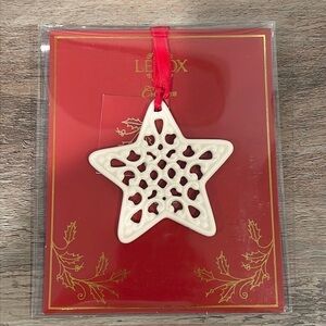 Lenox Pierced Lace Star Charm or Christmas Ornament